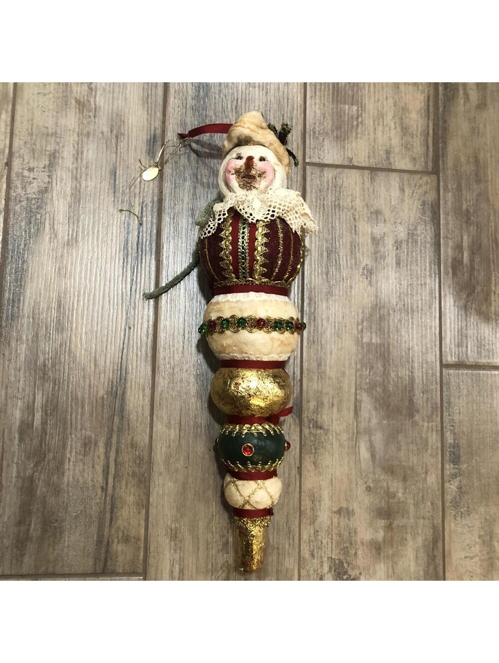 Vtg‎ Paper Mache Katherine’s Collection Snowman Ornament Christmas Ornament